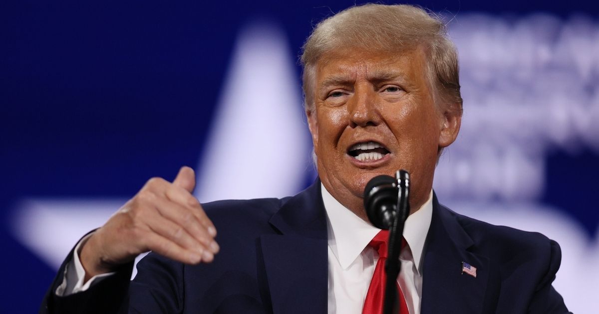 Former President Donald Trump addresses the Conservative Political Action Conference held at the Hyatt Regency on Feb. 28, 2021, in Orlando, Florida.