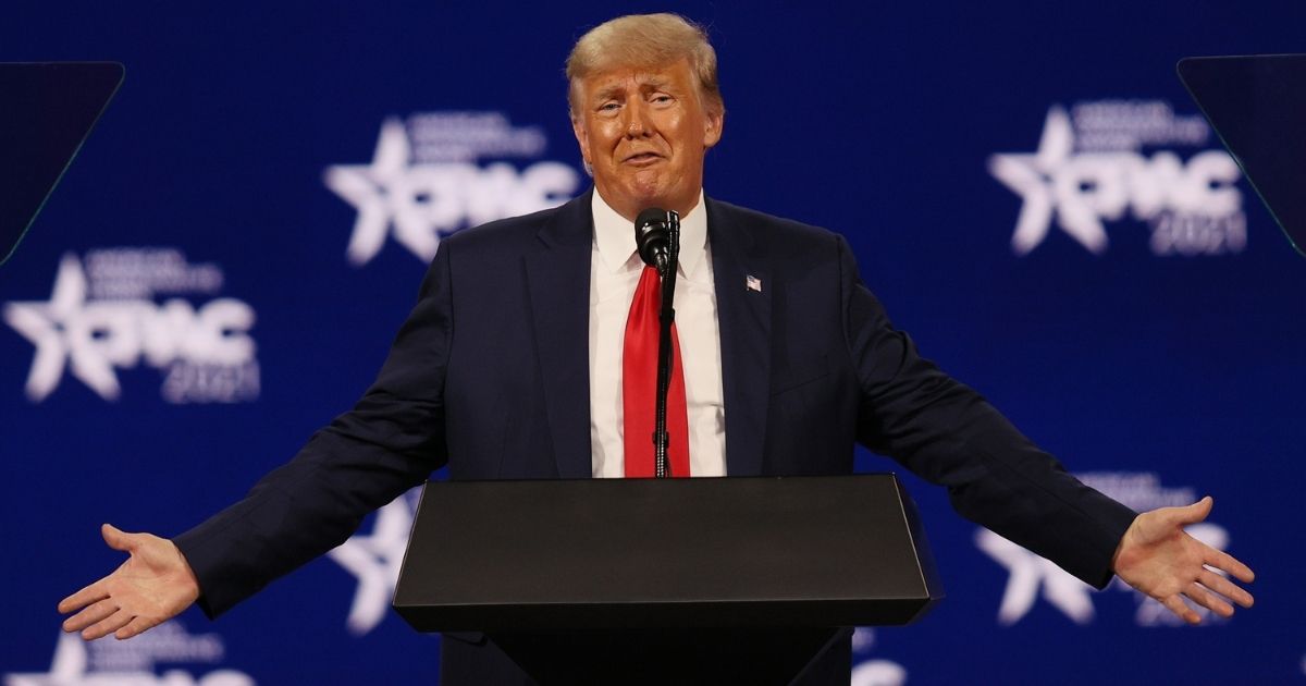 Former President Donald Trump addresses the Conservative Political Action Conference on Feb. 28, 2021, in Orlando, Florida.