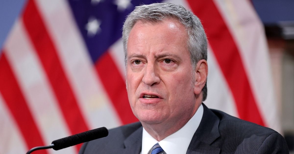 Democratic Mayor Bill de Blasio speaks during a news conference in New York City on March 4, 2020.