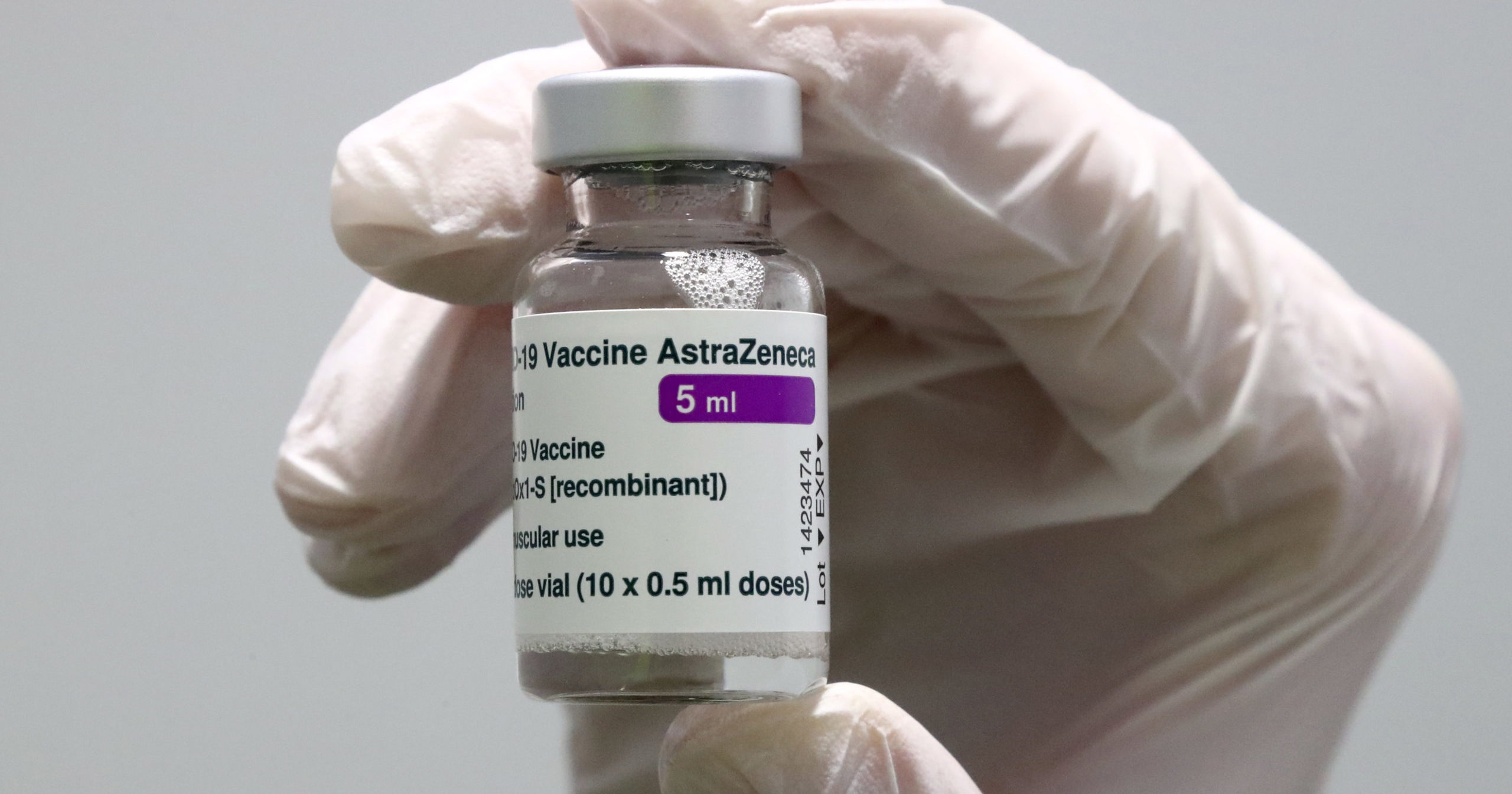 Medical staff prepare an AstraZeneca COVID-19 vaccine in Ebersberg near Munich, Germany, on March 22, 2021.