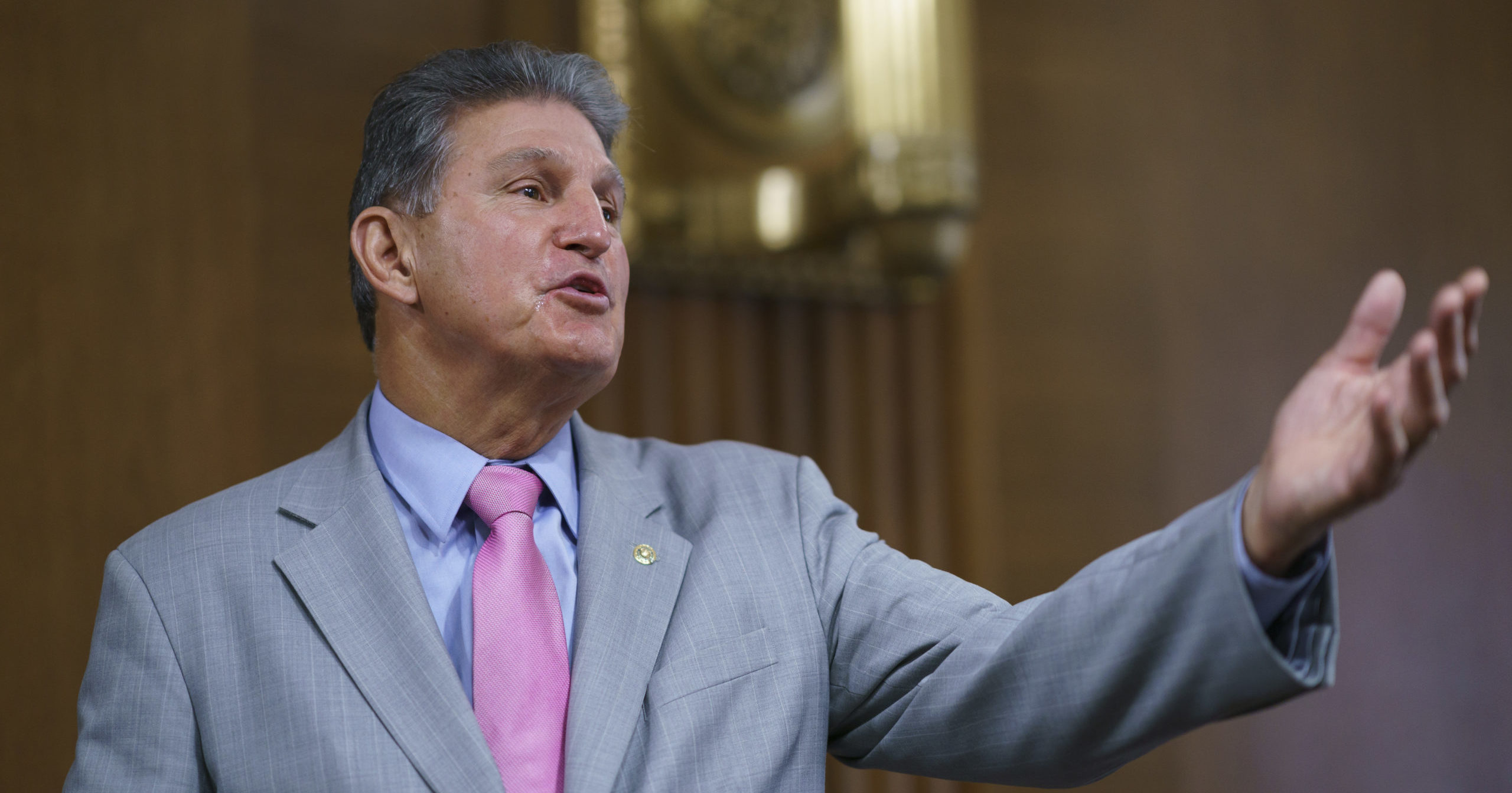 Sen. Joe Manchin of West Virginia speaks during a hearing of the Senate Energy and Natural Resources Committee at the U.S. Capitol in Washington, D.C., on Thursday.