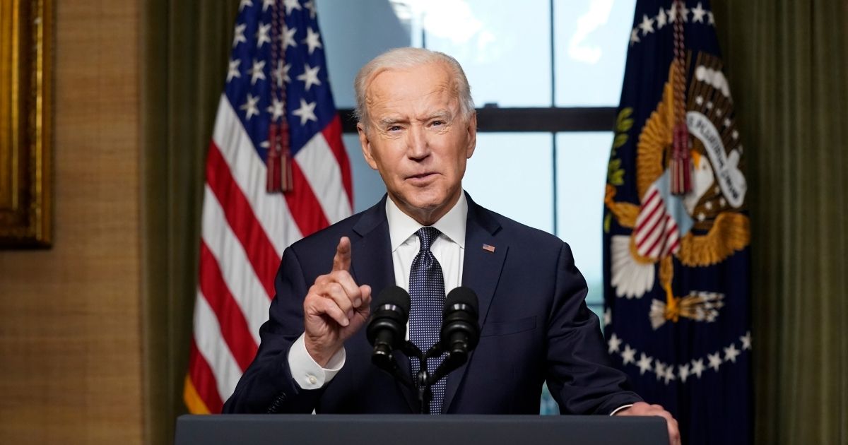 President Joe Biden speaks from the Treaty Room in the White House about the withdrawal of U.S. troops from Afghanistan on Wednesday in Washington, D.C.