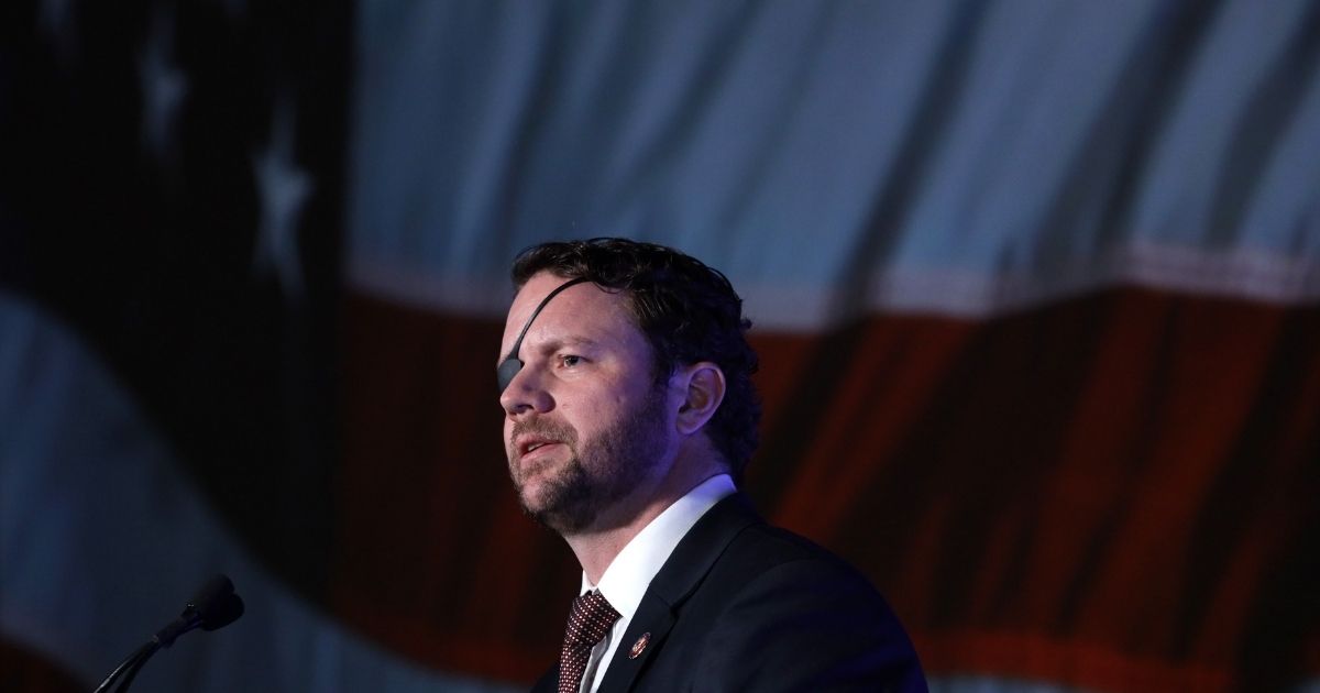 Republican Texas Rep. Dan Crenshaw speaks on “The Fate of Our Culture and Our Nation Hangs in the Balance” during the CPAC Direct Action Training at the annual Conservative Political Action Conference at Gaylord National Resort & Convention Center Feb. 26, 2020, in National Harbor, Maryland.