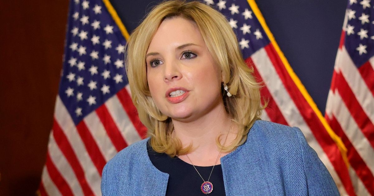 Republican Rep. Ashley Hinson of Iowa speaks during a news conference at the U.S. Capitol in Washington on March 9.