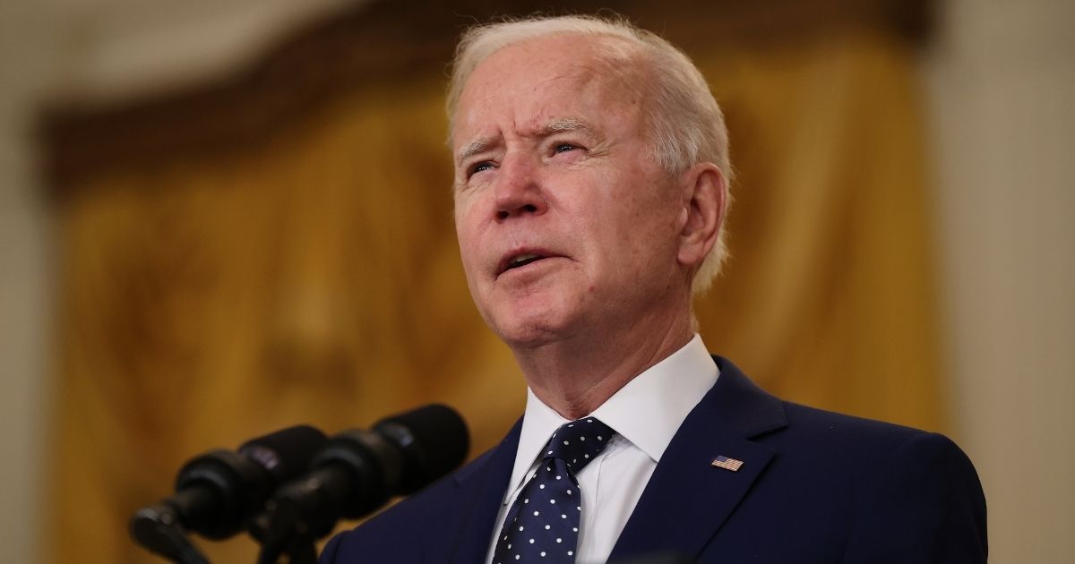 President Joe Biden speaks in the East Room of the White House on Thursday in Washington, D.C.