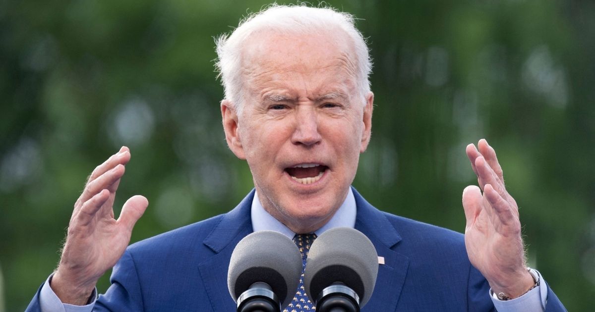 President Joe Biden speaks during a drive-in rally at Infinite Energy Center in Duluth, Georgia, on Thursday.