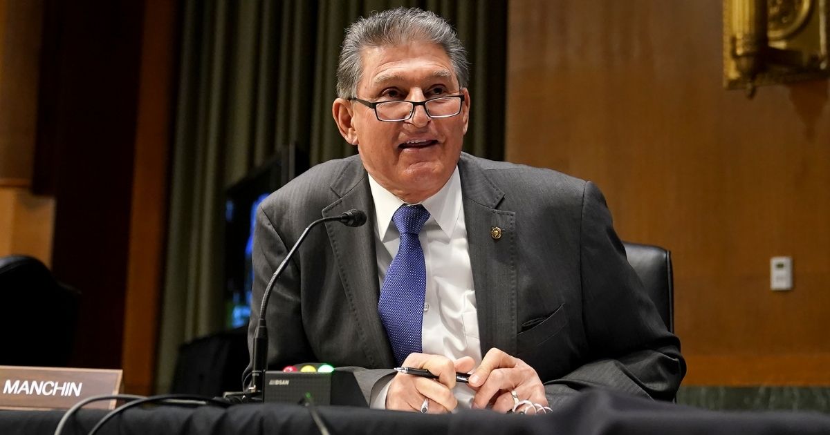 Democratic Sen. Joe Manchin of West Virginia speaks during a hearing before the Senate Armed Services Committee at the Dirksen Senate Office Building on Capitol Hill in Washington on Jan. 19.