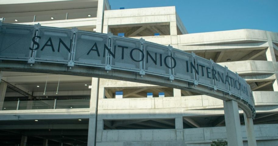 A parking garage at the San Antonio International Airport is pictured in the stock image above.