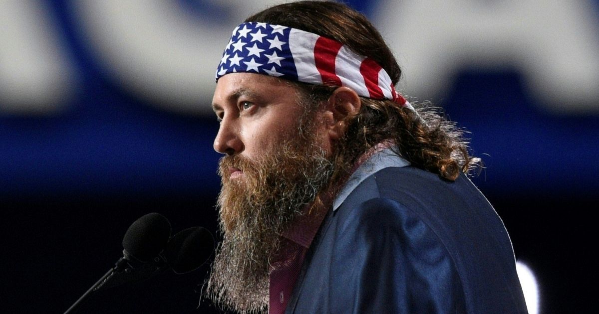 CEO of Duck Commander and Buck Commander Willie Robertson speaks to delegates on the opening day of the Republican National Convention at the Quicken Loans arena in Cleveland, Ohio, on July 18, 2016.