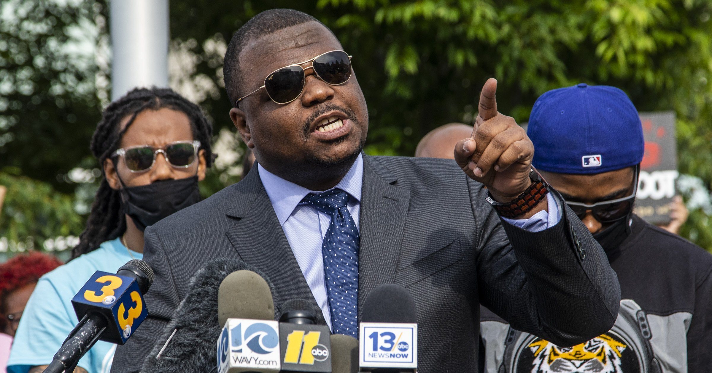 Attorney Harry Daniels speaks during a news conference in Elizabeth City, North Carolina, on May 11, 2021, after the family of Andrew Brown Jr. viewed video footage of the police shooting death of Brown in April.