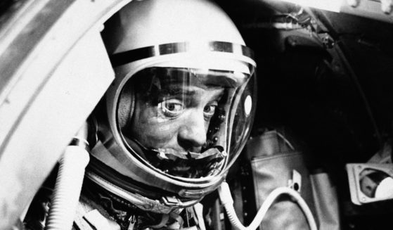 Astronaut Alan Shepard sits in his capsule at Cape Canaveral, Florida, on May 5, 1961.