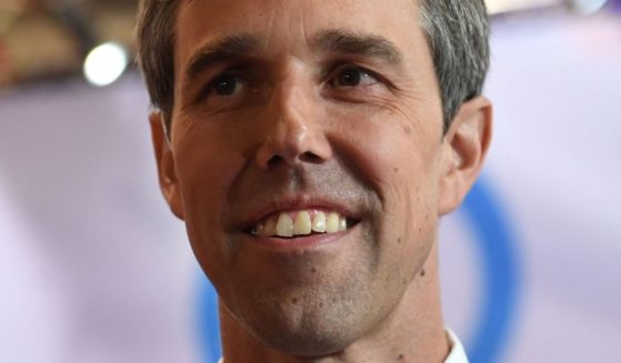 Former Texas Rep. Beto O'Rourke smiles in the spin room after the fourth Democratic primary debate of the 2020 presidential campaign season at Otterbein University in Westerville, Ohio, on Oct. 15, 2019.