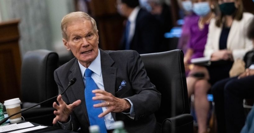 NASA Administrator Sen. Bill Nelson testifies during a Senate Commerce, Science, and Transportation Committee nomination hearing on April 21 in Washington, D.C.