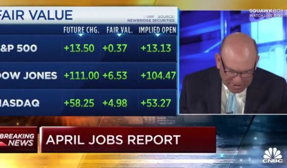 Steve Liesman of CNBC’s "Squawk Box" double-checks the numbers from April's jobs report on air.