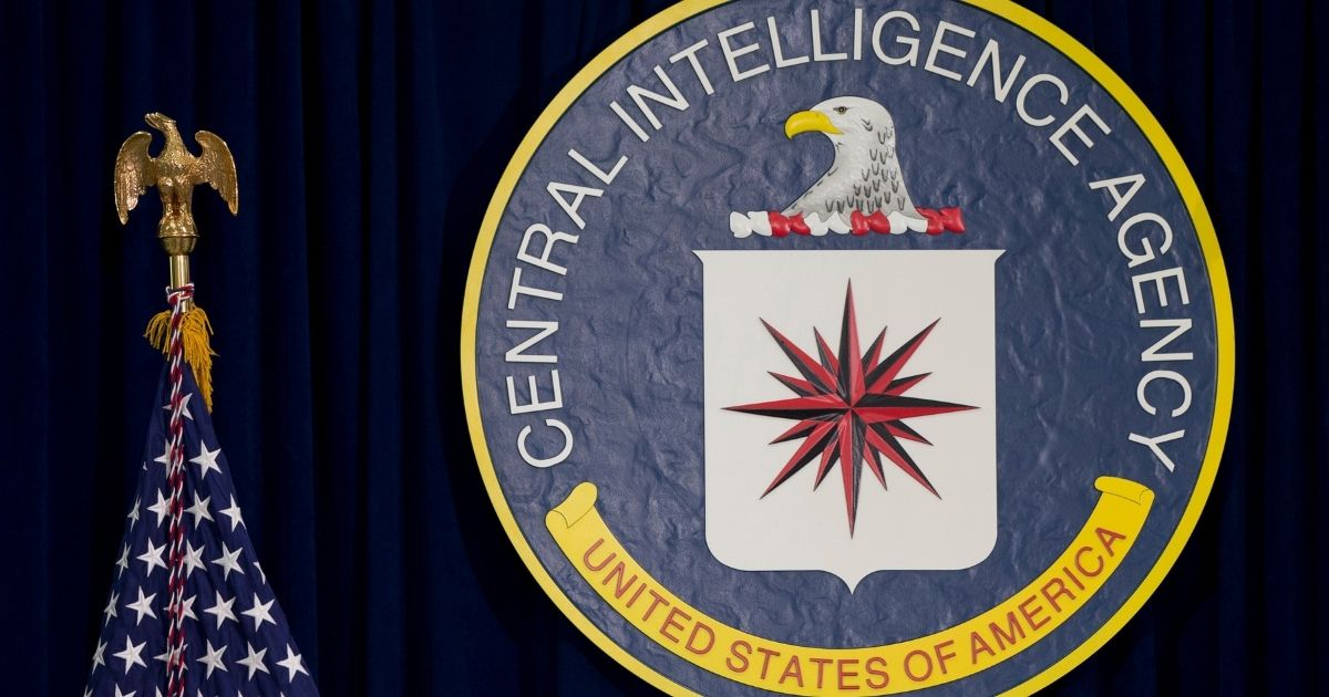 The seal of the Central Intelligence Agency at CIA headquarters in Langley, Virginia, is pictured above.