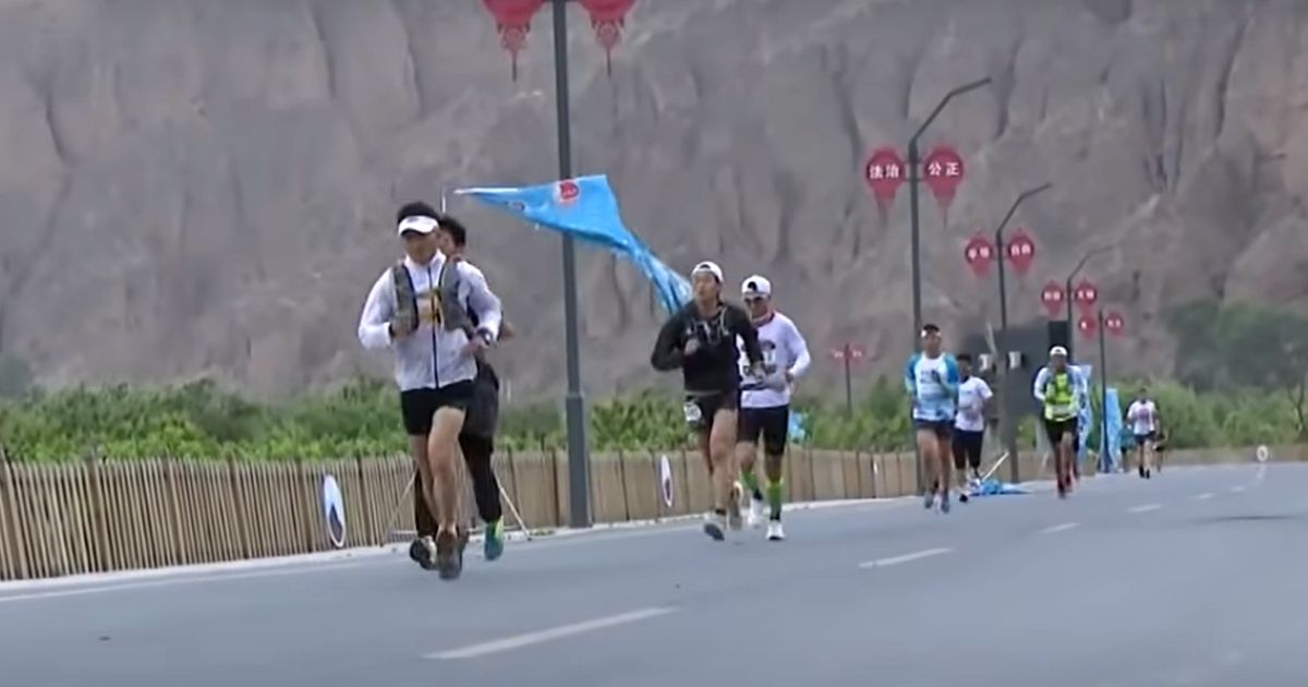 Runners participate in an ultramarathon in northwestern China.