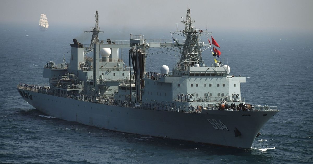 A Chinese Navy ship takes part in the multinational naval exercises 'AMAN-19' in the Arabian Sea near Pakistan's port city of Karachi on Feb.11, 2019.