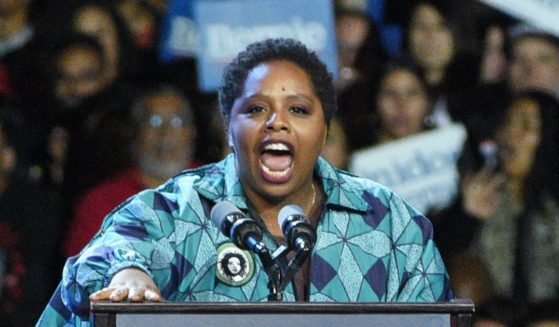 Black Lives Matter co-founder Patrisse Cullors speaks at the Los Angeles Convention Center on March 1, 2020 in Los Angeles, California.