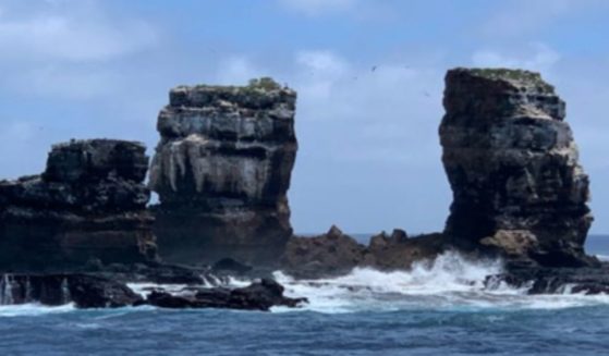 A famous rock structure in the Galapagos Islands collapsed on Monday.