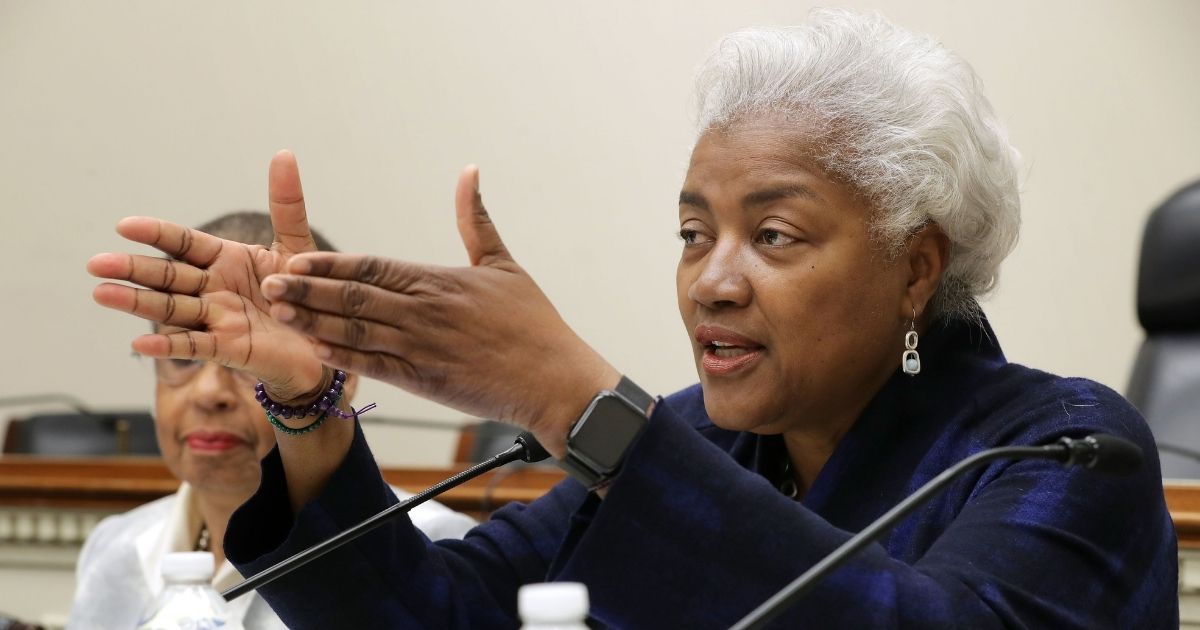Former Democratic National Committee chairperson Donna Brazile participates in a panel discussion about Women's History Month in the Rayburn House Office Building on Capitol Hill March 19, 2019, in Washington, D.C.