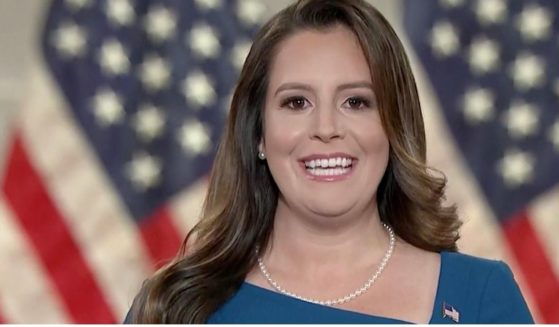 In this screenshot from the RNC’s livestream of the 2020 Republican National Convention, New York U.S. Rep. Elise Stefanik addresses the virtual convention on Aug. 26, 2020.