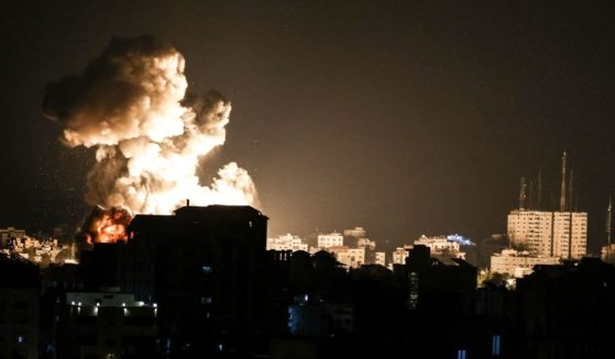 Fire billows from Israeli air strikes in the Gaza Strip, controlled by the Palestinian Islamist movement Hamas, on Thursday.