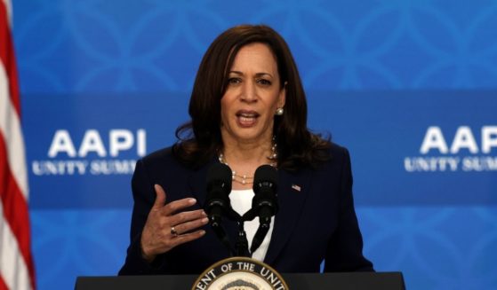 Vice President Kamala Harris delivers remarks at the South Court Auditorium of Eisenhower Executive Office Building on May 19, 2021 in Washington, D.C.