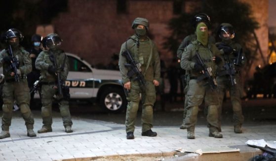 Israeli special forces gather in the mixed Jewish-Arab city of Lod on Thursday.