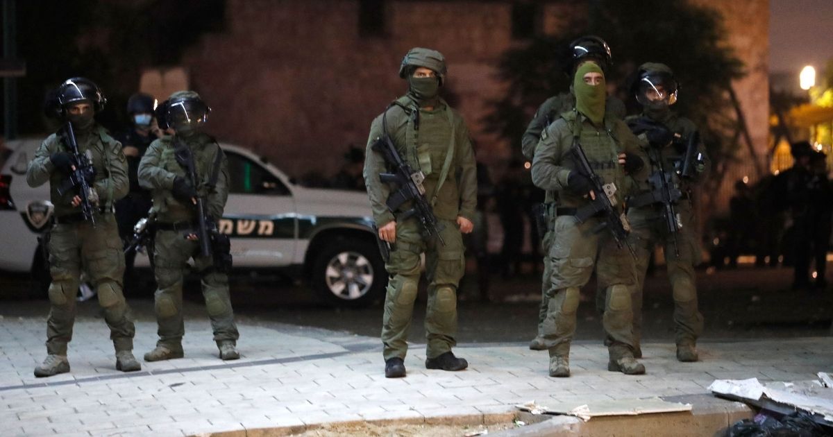 Israeli special forces gather in the mixed Jewish-Arab city of Lod on Thursday.