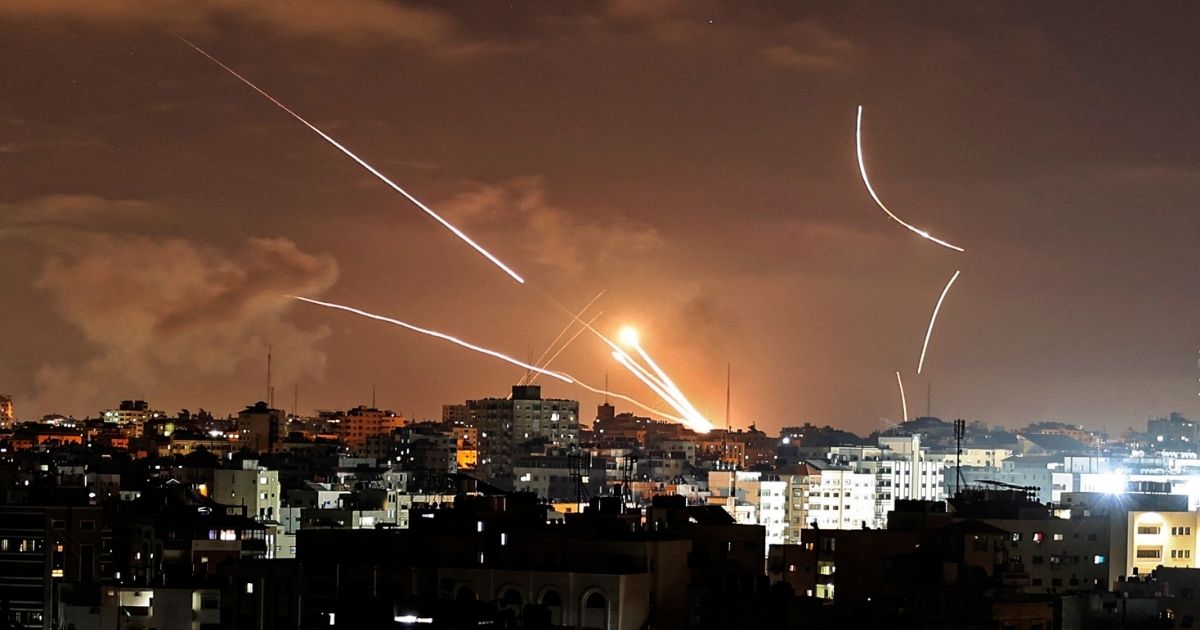 Rockets are launched from Gaza City, controlled by the Palestinian Hamas movement, toward Israel on Wednesday amid the most intense Israeli-Palestinian hostilities in seven years.