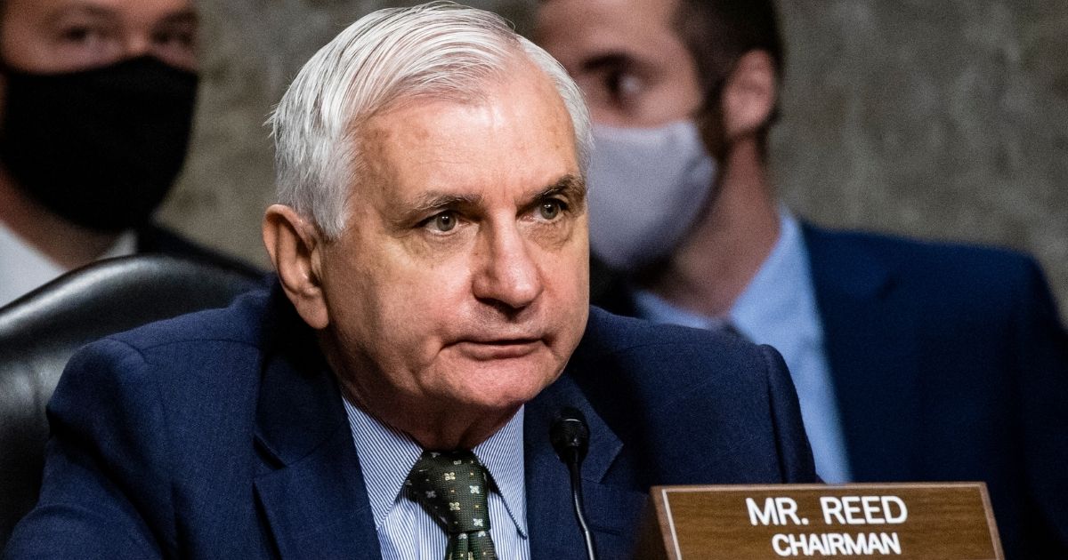 Democratic Sen. Jack Reed of Rhode Island speaks during a Senate Armed Services Committee hearing on Capitol Hill on April 29, 2021, in Washington, D.C.