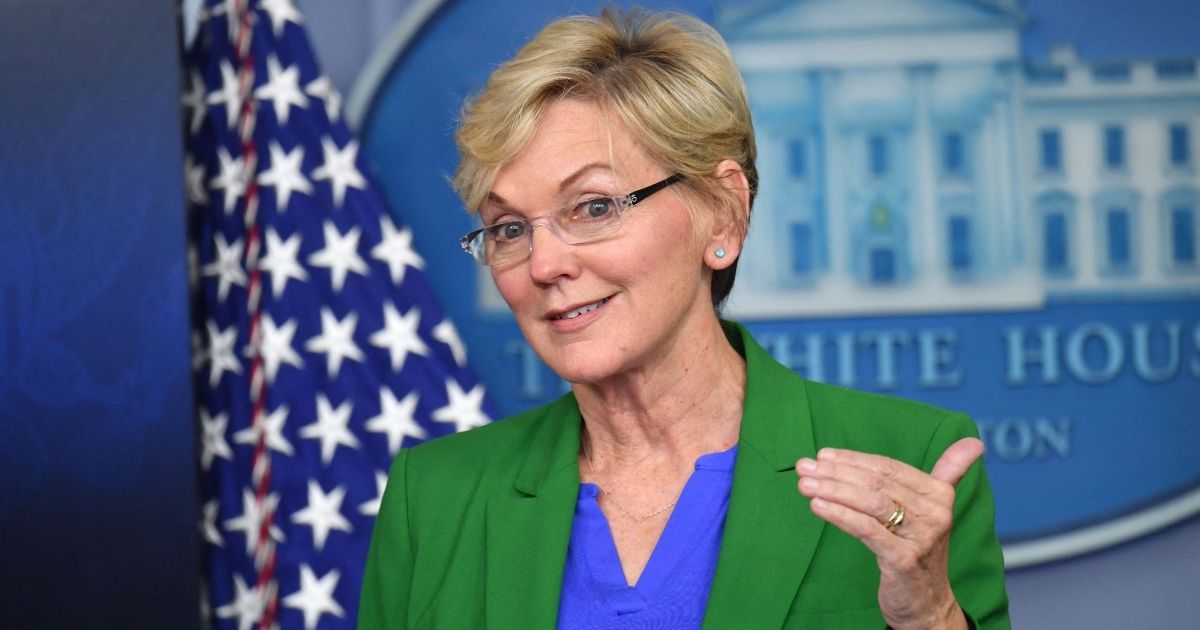Secretary of Energy Jennifer Granholm holds a press briefing in the Brady Briefing Room of the White House in Washington, D.C., on Tuesday.