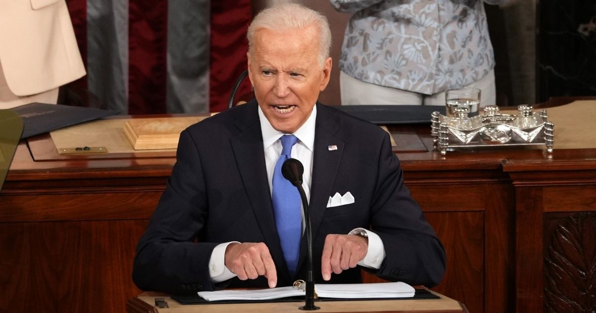 President Joe Biden addresses a joint session of Congress in the House chamber of the U.S. Capitol on April 28, 2021, in Washington, D.C.