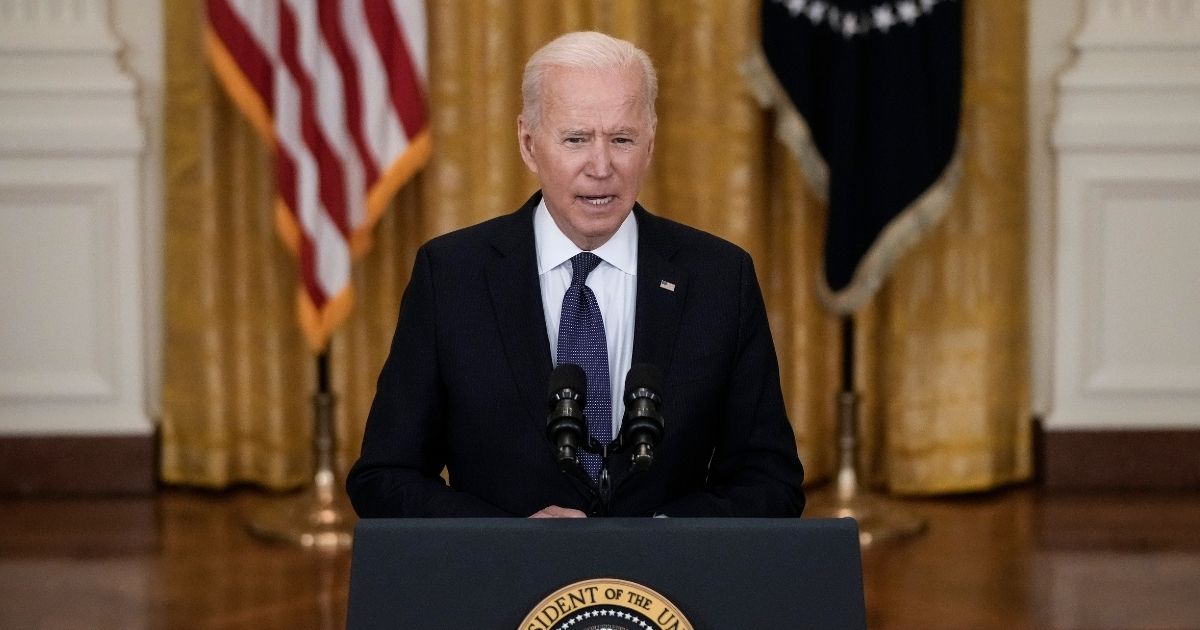 President Joe Biden delivers remarks on the economy in the East Room of the White House on Monday in Washington, D.C.