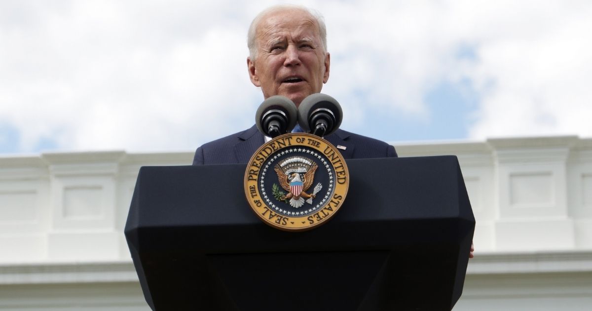 President Joe Biden delivers remarks in the Rose Garden of the White House on Thursday in Washington, D.C.