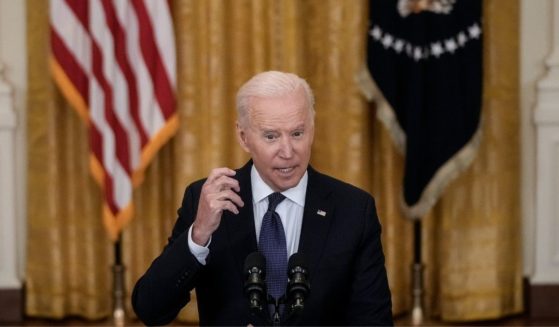 President Joe Biden delivers remarks on the economy in the East Room of the White House on Monday in Washington, D.C.
