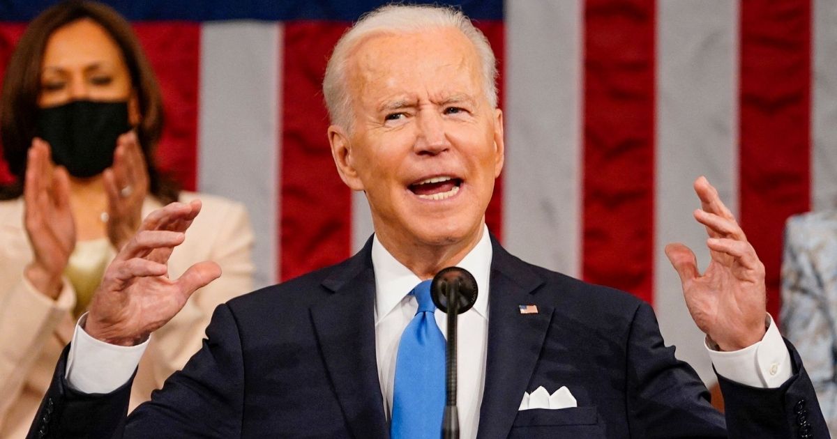 President Joe Biden addresses a joint session of Congress at the U.S. Capitol in Washington, D.C., on Wednesday.