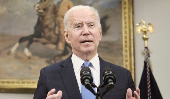 President Joe Biden delivers remarks on the Colonial Pipeline incident in the Roosevelt Room of the White House on Thursday in Washington, D.C.