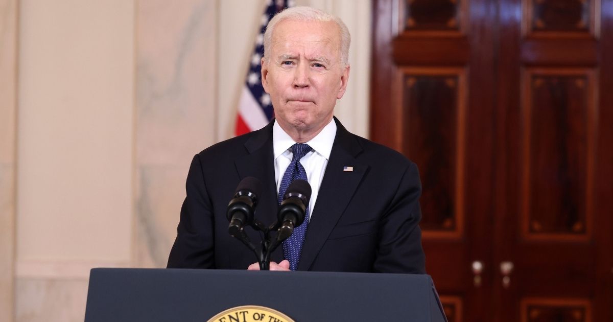 President Joe Biden delivers remarks from the White House on May 20, 2021, in Washington, D.C.