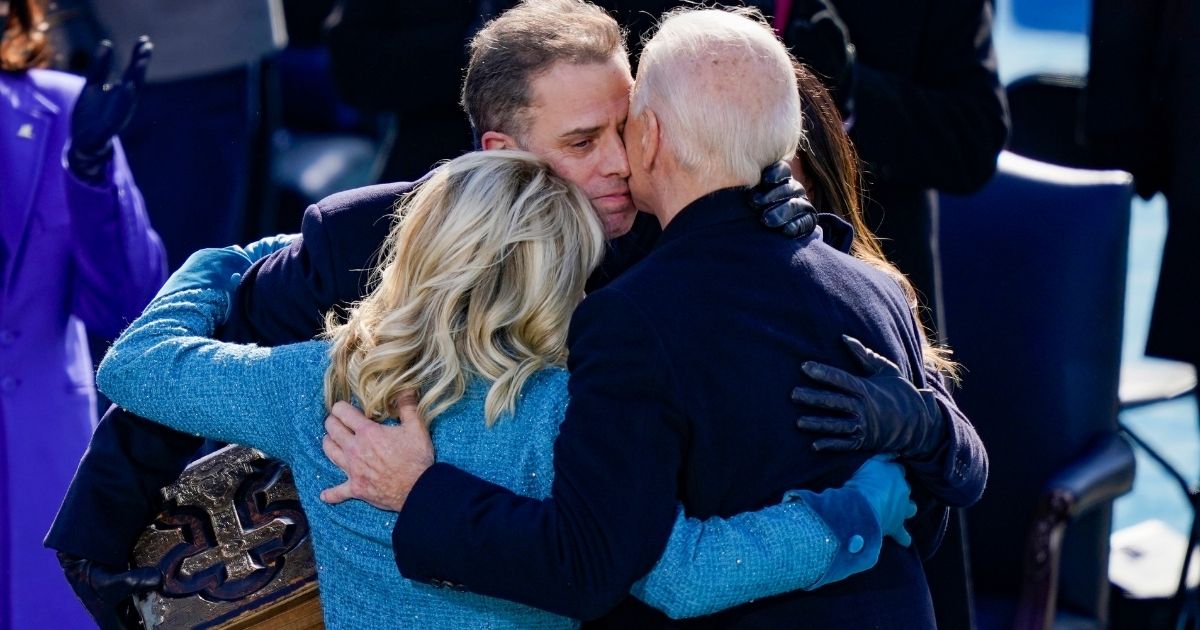 President Joe Biden embraces his family First Lady Dr. Jill Biden, son Hunter Biden and daughter Ashley after being sworn in during his inauguation on the West Front of the U.S. Capitol on Jan. 20 in Washington, D.C.