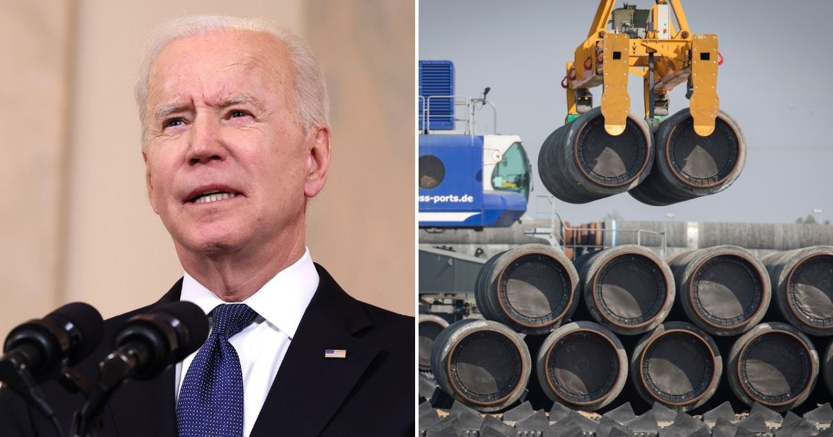 When President Joe Biden, left, took office, one of his first major moves was to revoke the permit for the Keystone-XL Pipeline. A few months later, he is now helping pave the way for Russia to build a gas pipeline to Germany.