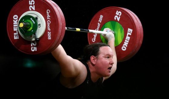 Laurel Hubbard of New Zealand competes in the Women's +90kg Final during the weightlifting competition on day five of the Gold Coast 2018 Commonwealth Games at Carrara Sports and Leisure Centre on April 9, 2018, on the Gold Coast, Australia.