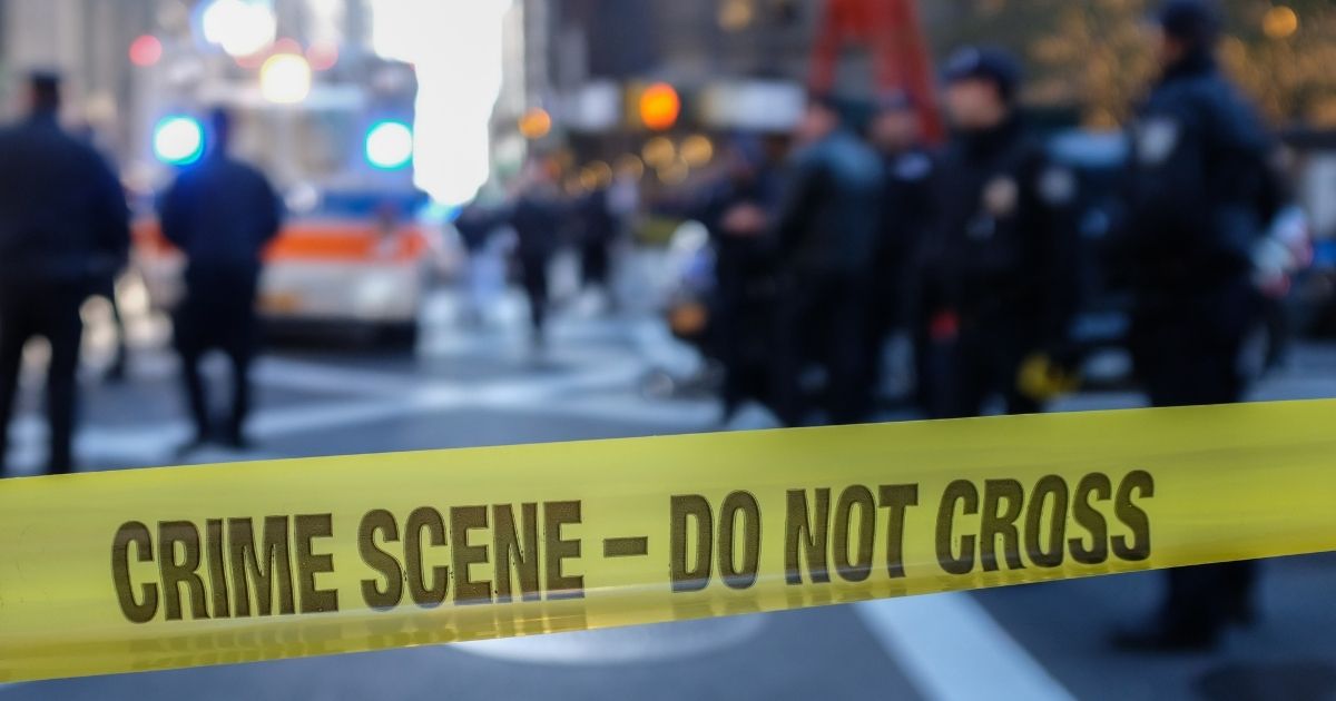 The above stock photo shows a police crime scene.