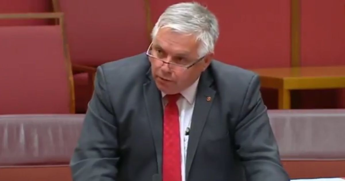 Australian Sen. Rex Patrick speaks during a meeting on defense.