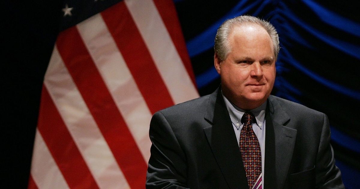 Radio personality Rush Limbaugh interacts with the audience before the start of a panel discussion "'24' and America's Image in Fighting Terrorism: Fact, Fiction, or Does It Matter?," on June 23, 2006, in Washington, D.C.