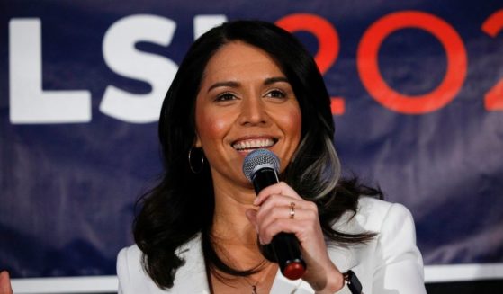 Democratic presidential candidate U.S. Rep. Tulsi Gabbard of Hawaii holds a Town Hall meeting on Super Tuesday Primary night on March 3, 2020, in Detroit, Michigan.