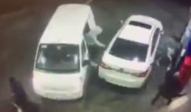 Released gas station footage depicts an attempted carjacking in which the would-be victim prevented his assailants from stealing his car.