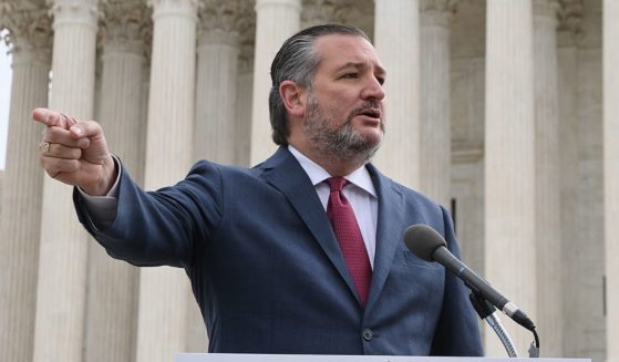 Republican Sen. Ted Cruz of Texas speaks to reporters on April 22, 2021, in Washington, D.C.