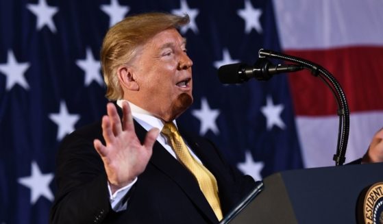 Then-President Donald Trump speaks during a Memorial Day event aboard the USS Wasp (LHD 1) in Yokosuka, Japan, on May 28, 2019.