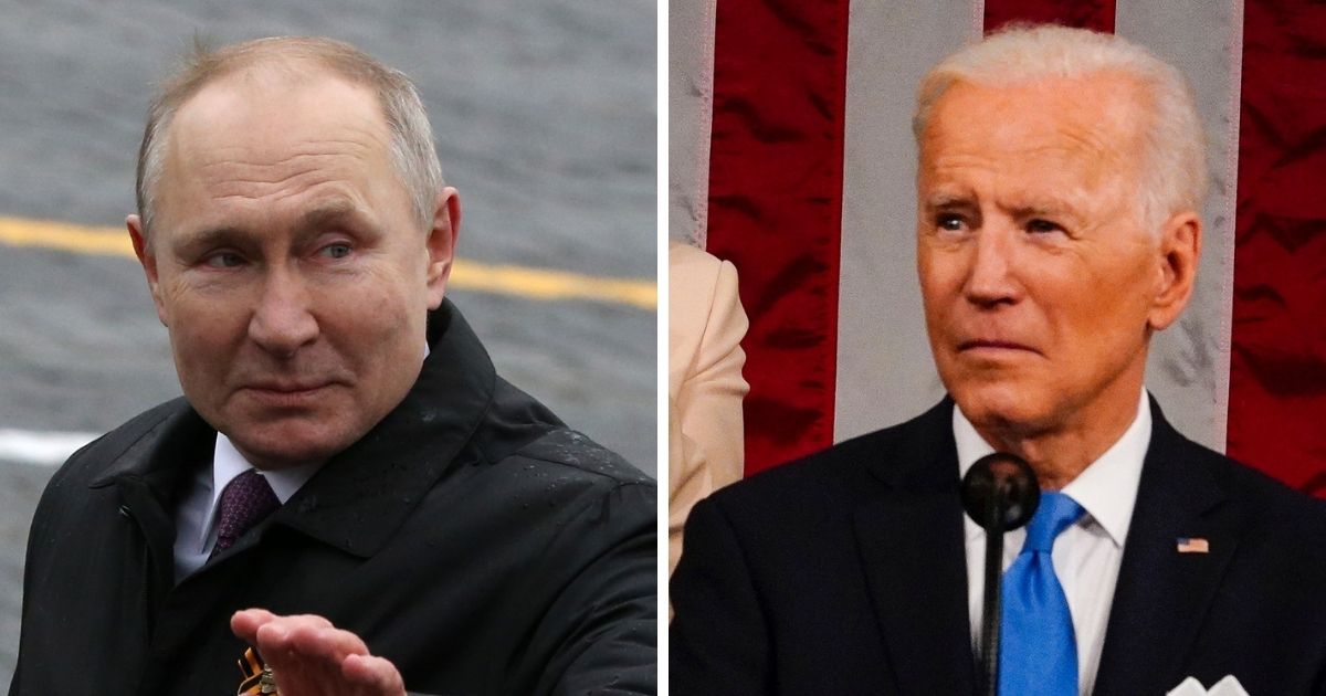 Russian President Vladimir Putin, left; and President Joe Biden, right.
